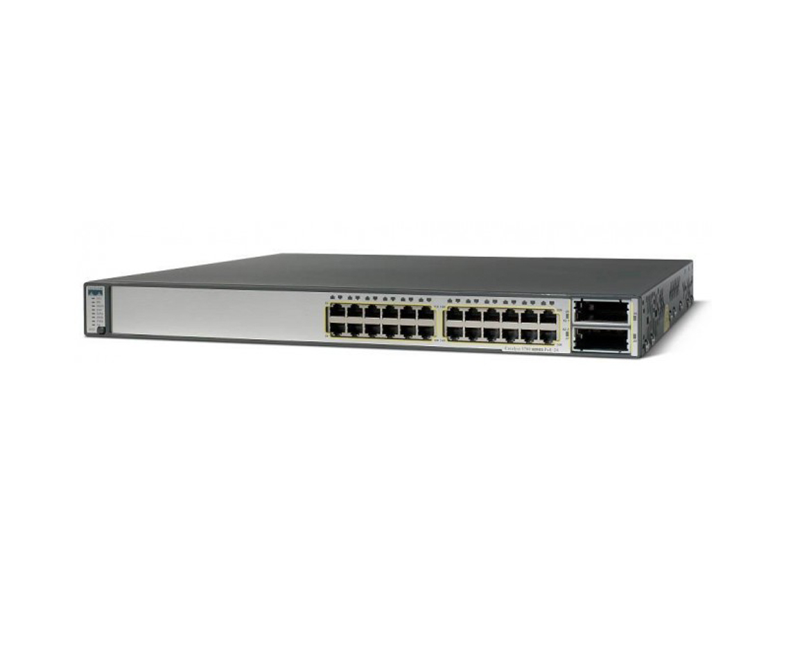 سوئیچ سیسکو 24 پورت POE مدل Cisco WS-C3750E-24PD-S